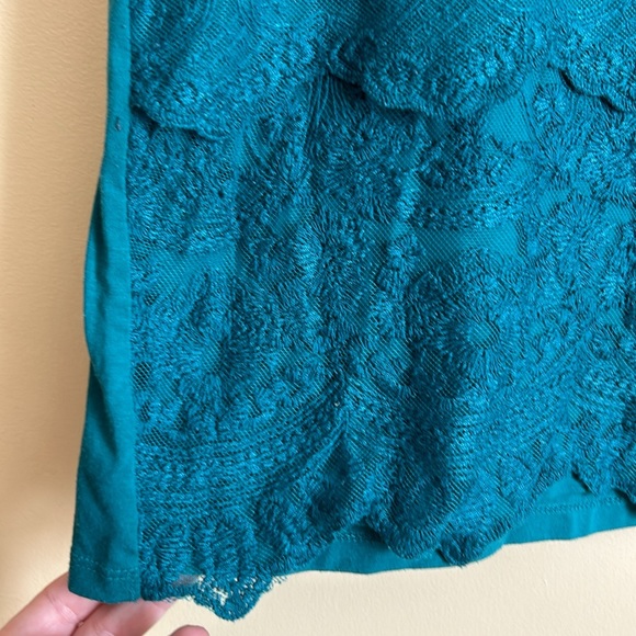 Ricki’s women’s tank top size‎ large teal lace overlay sleeveless - Picture 3 of 8